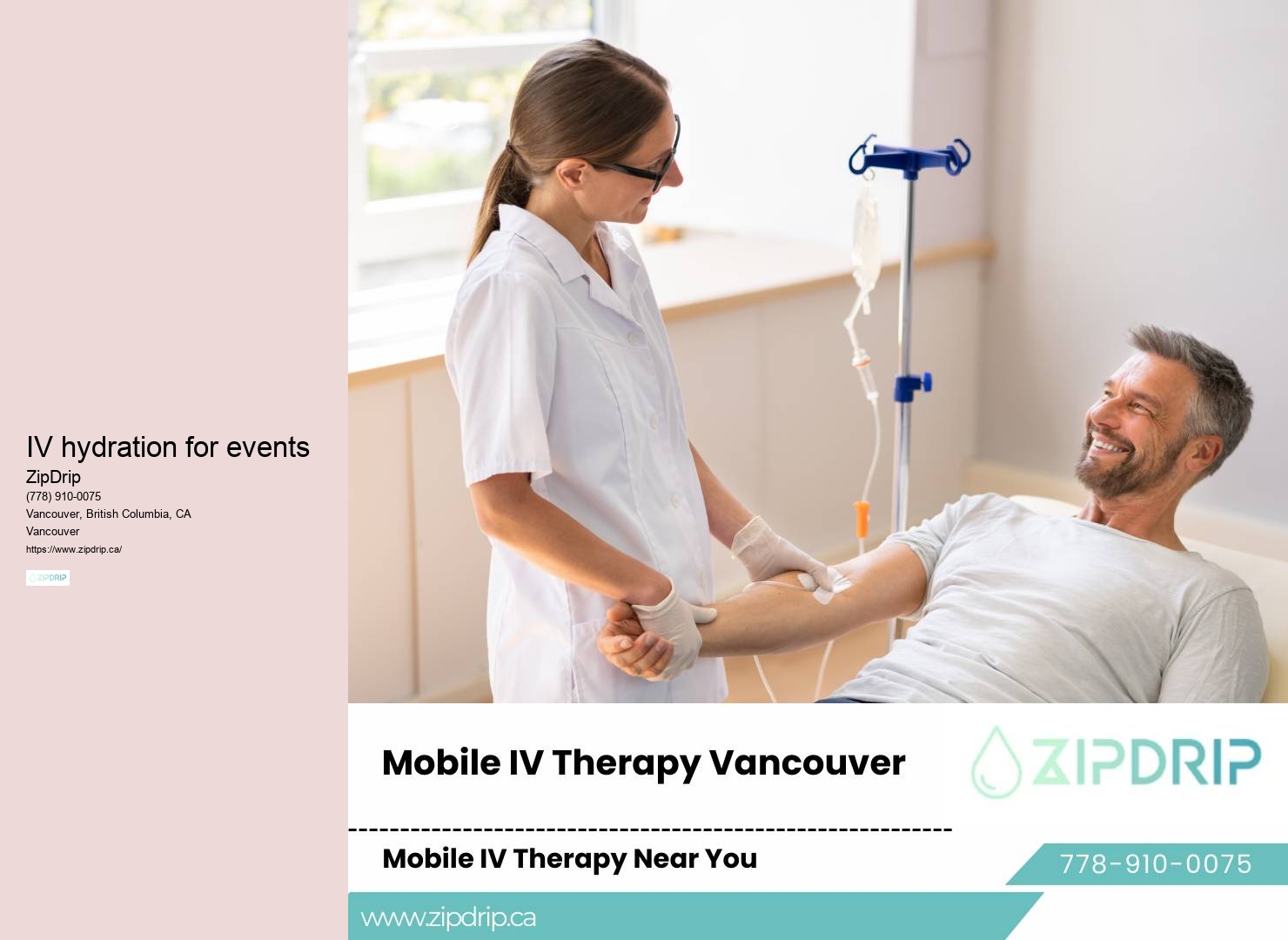 Mobile IV therapy for hydration and rejuvenation in Vancouver
