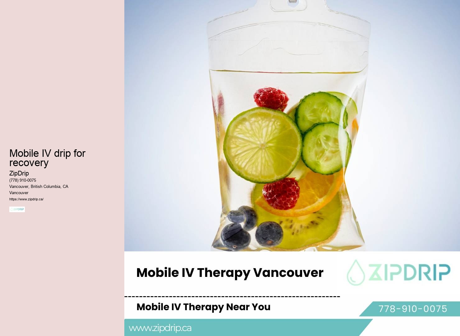 Mobile IV infusion for hydration and anti-aging benefits in Vancouver