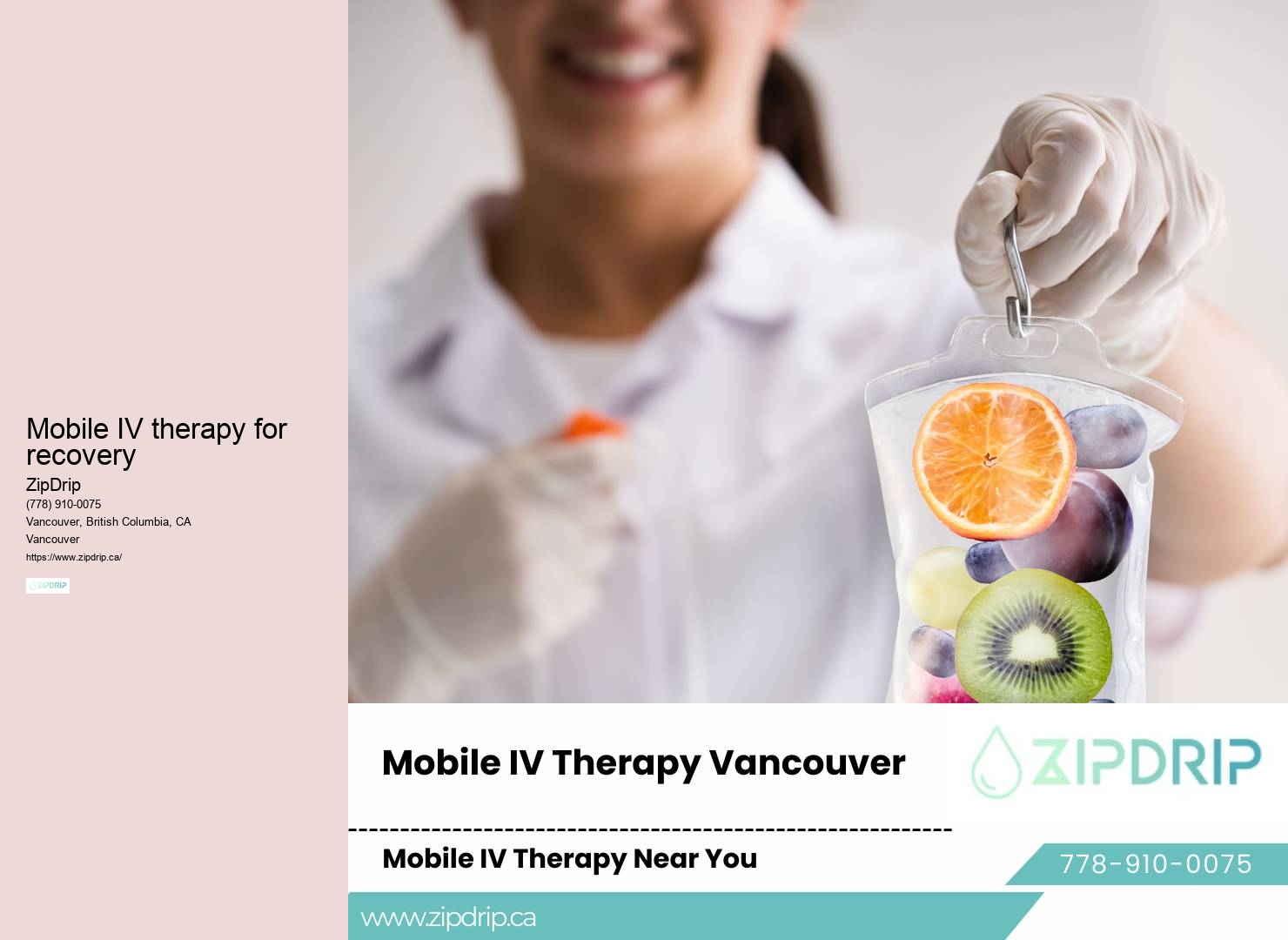 Mobile IV therapy for hydration and detoxification in Vancouver