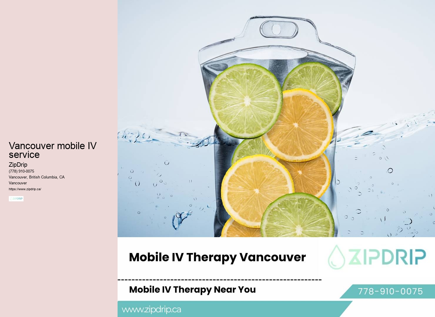 IV drip for hydration and stress relief in Vancouver