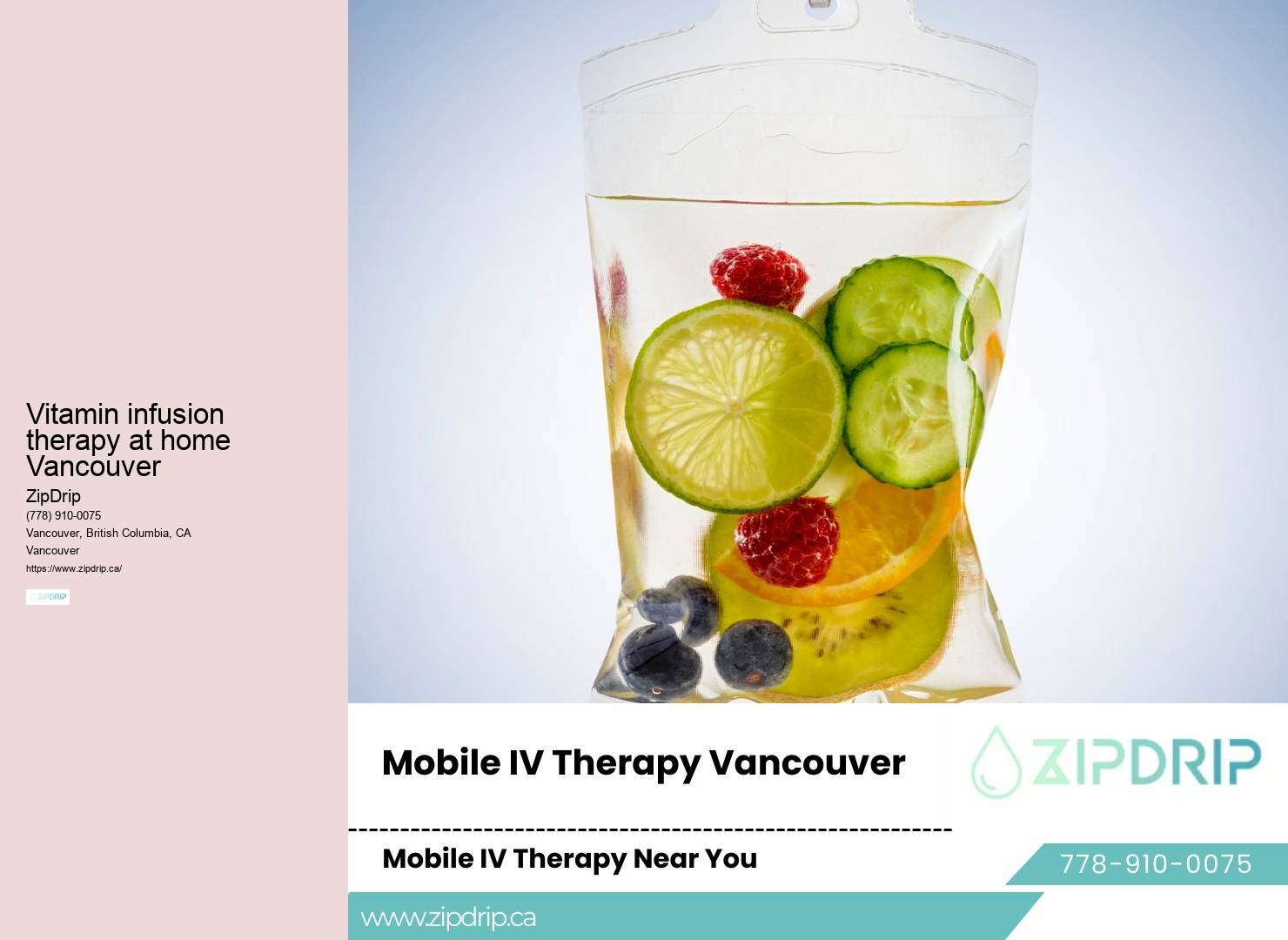 Mobile IV infusion for hydration and wellness in Vancouver