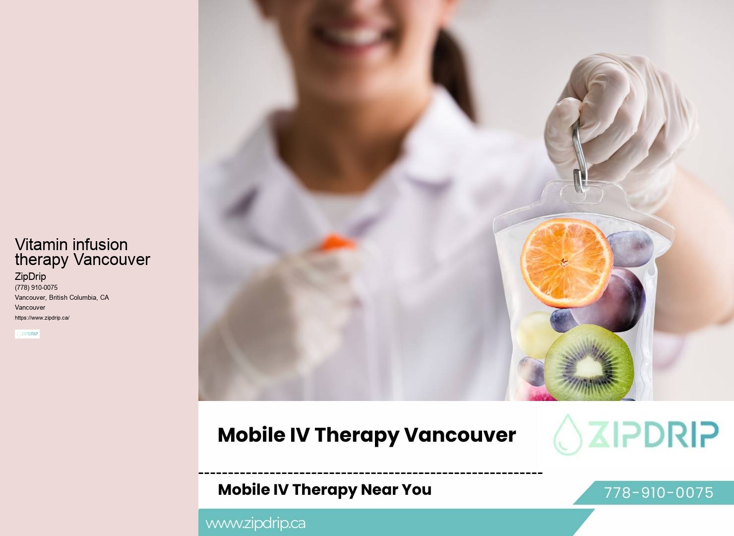 IV drip for hydration and stress relief in Vancouver