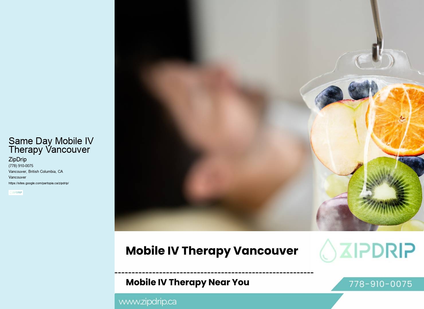 Same Day Mobile IV Therapy Vancouver Mobile IV Hydration Packages