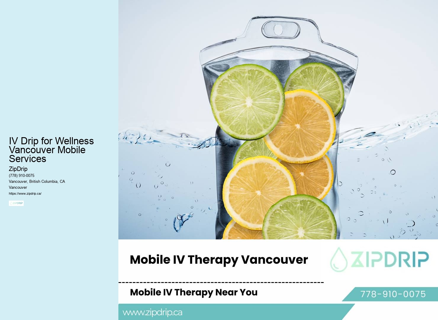 At-Home IV Therapy IV Drip for Wellness Vancouver Mobile Services