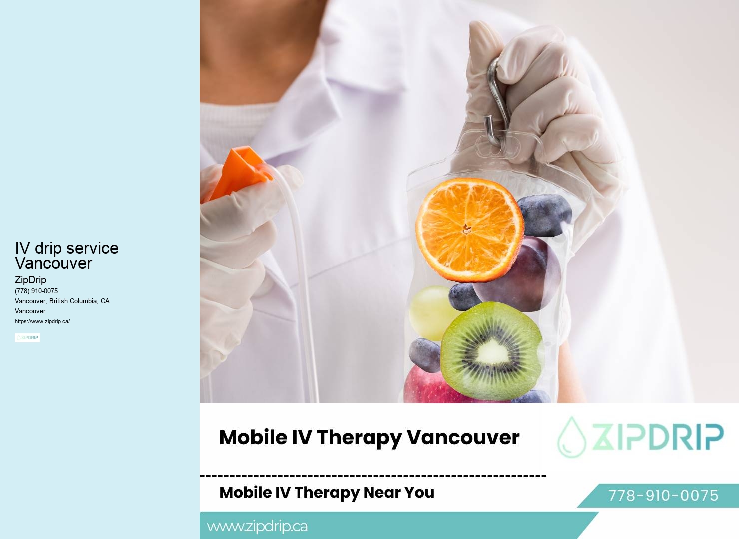 Mobile IV Infusion IV drip service Vancouver