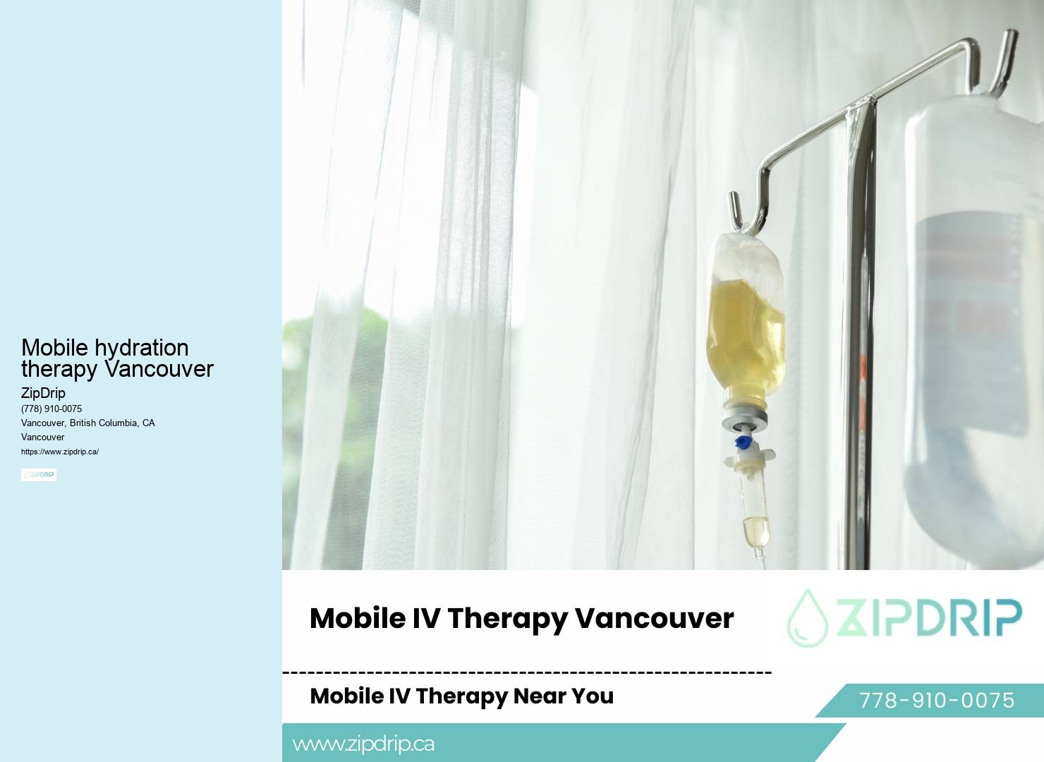 Mobile IV therapy in Mobile hydration therapy Vancouver
