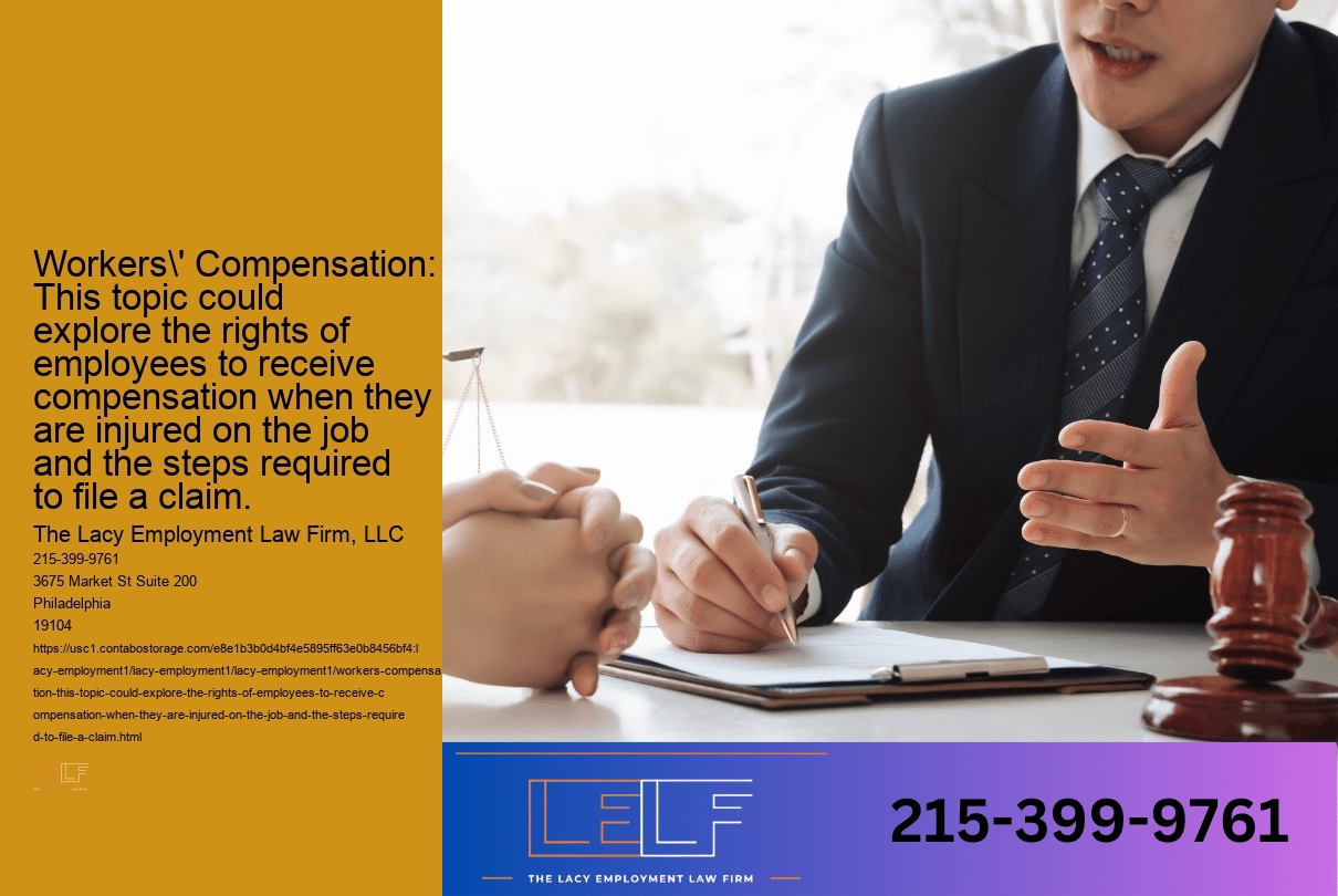 Workers' Compensation: This topic could explore the rights of employees to receive compensation when they are injured on the job and the steps required to file a claim.