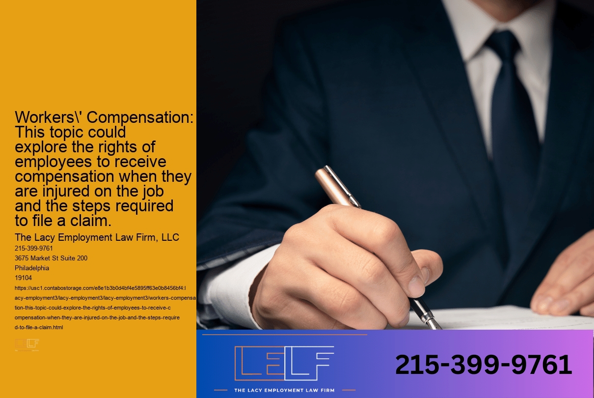 Workers' Compensation: This topic could explore the rights of employees to receive compensation when they are injured on the job and the steps required to file a claim.