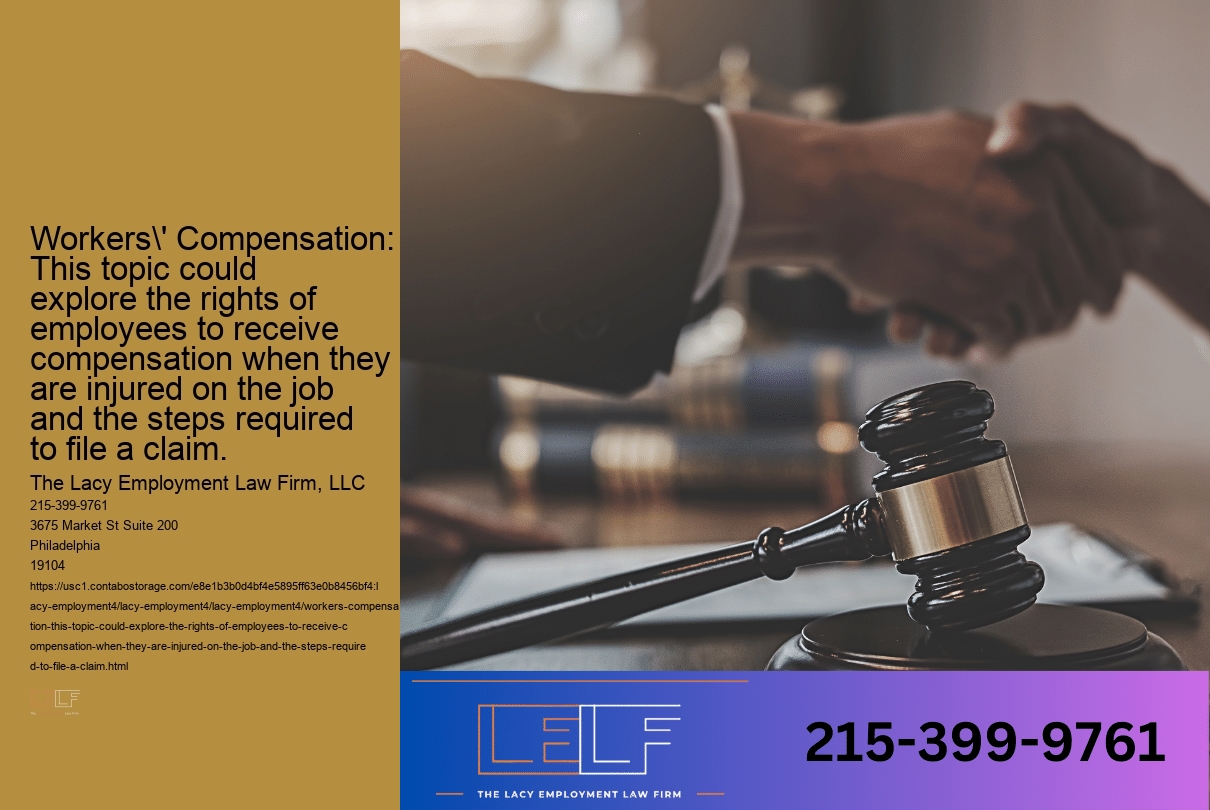Workers' Compensation: This topic could explore the rights of employees to receive compensation when they are injured on the job and the steps required to file a claim.