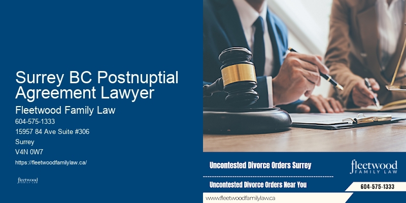 Legal support for family disputes Surrey BC Postnuptial Agreement Lawyer