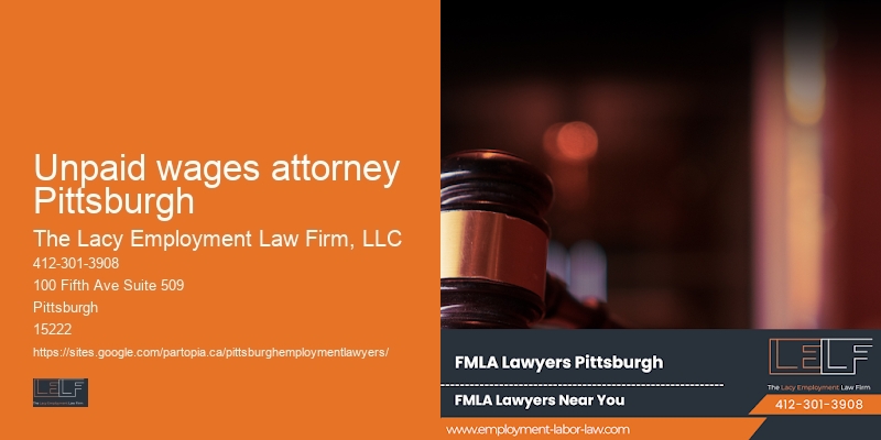Executive Employment Law Services in Unpaid wages attorney Pittsburgh