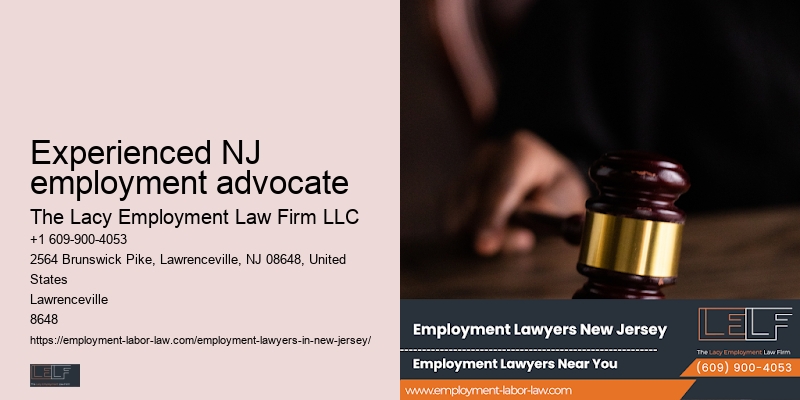 Experienced NJ employment advocate workplace discrimination lawyer fees