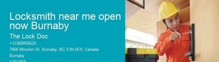 Locksmith near me open now Burnaby