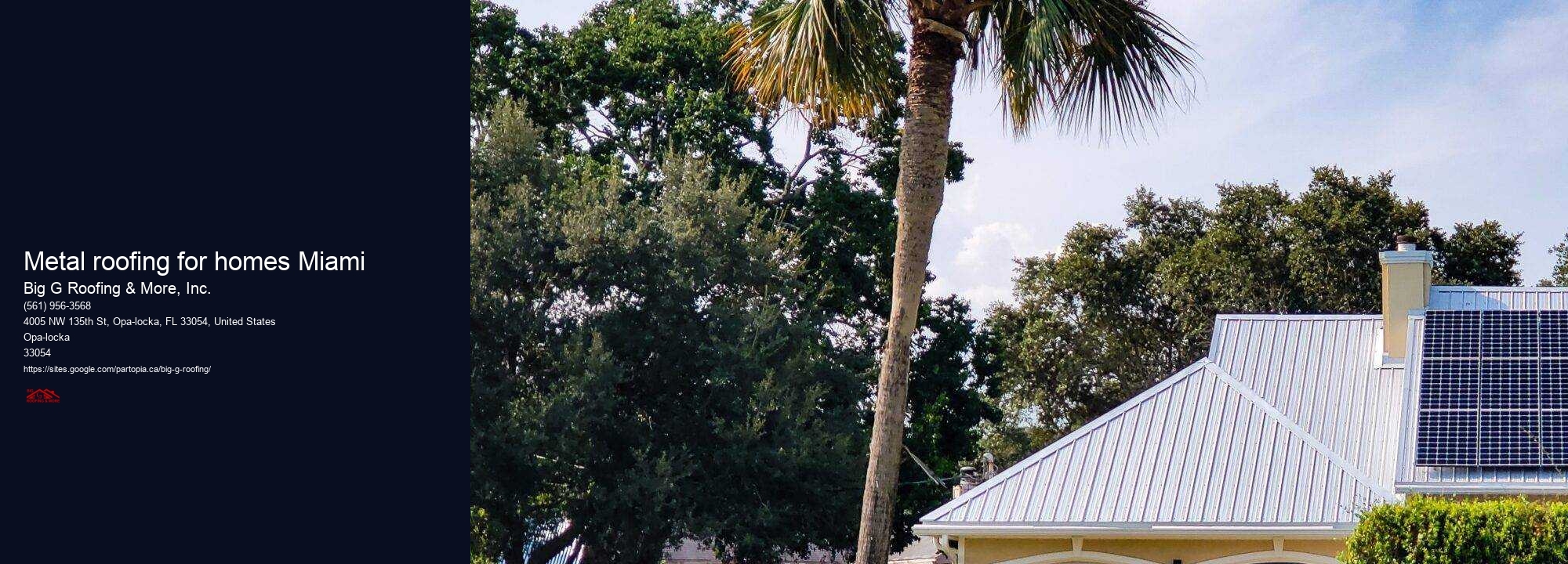 Metal roofing for homes Miami