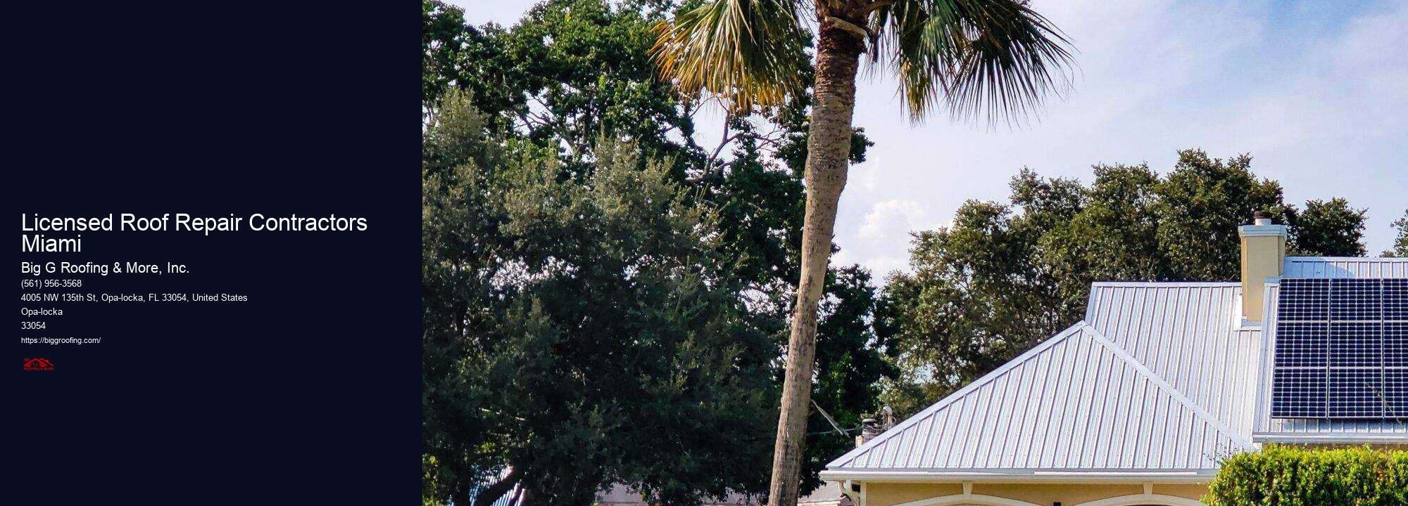Licensed Roof Repair Contractors Miami