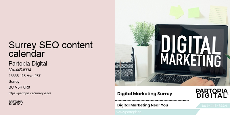 Surrey SEO content calendar SEO and digital marketing