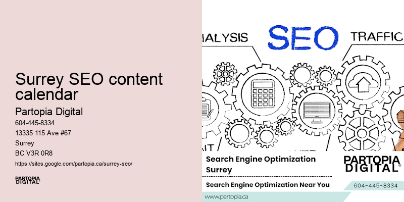 Surrey SEO content calendar