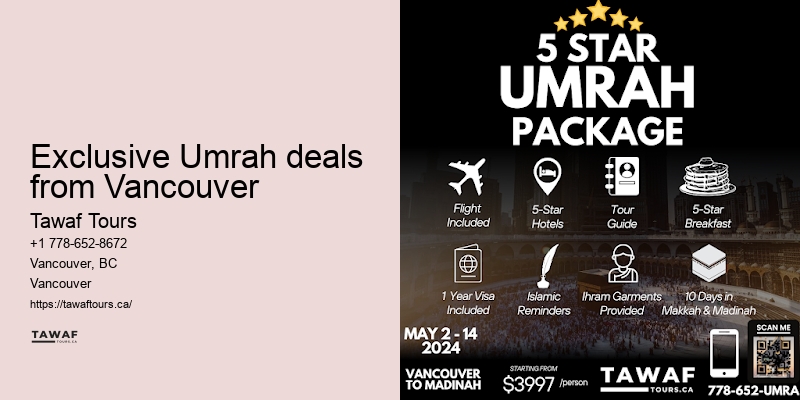Vancouver Umrah package amenities