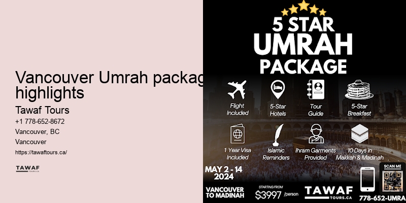Tawaf Tours Vancouver Umrah package add-on options overview
