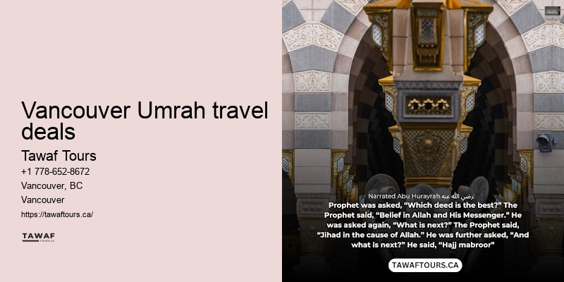 Tawaf Tours Vancouver Umrah pilgrimage package booking