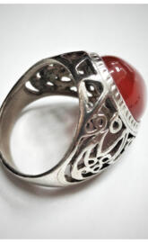 Red Aqeeq Ring