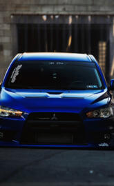 Blue Mitsubishi EVO