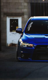 Blue Mitsubishi EVO