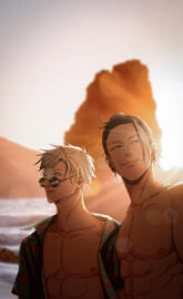 Gojou x Getou at Beach