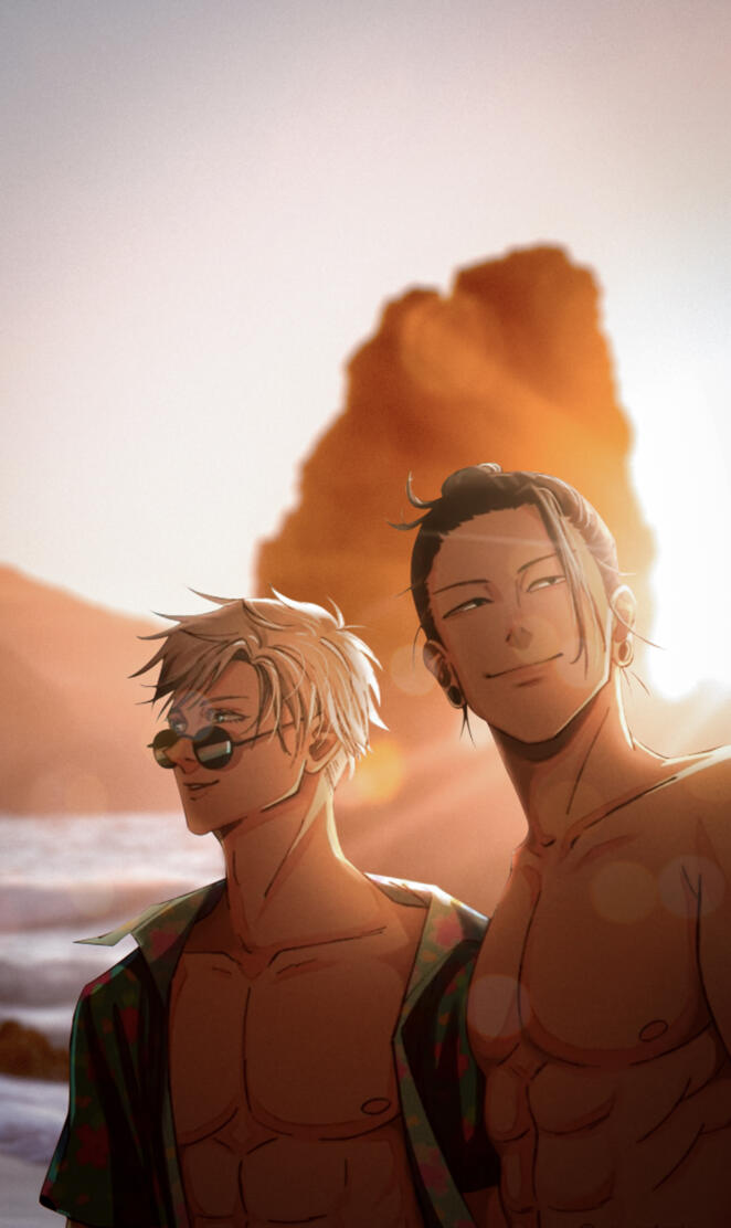 Gojou x Getou at Beach