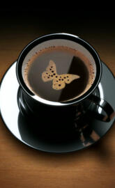 Butterfly coffee art