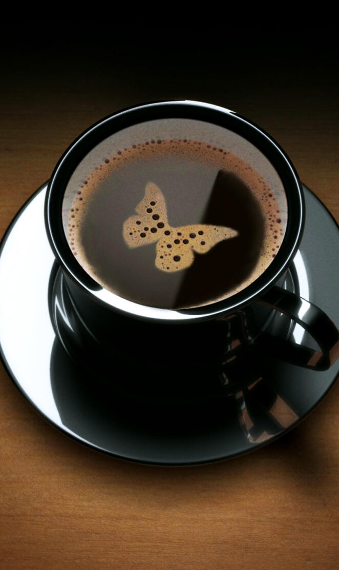 Butterfly coffee art