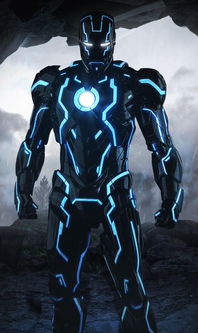 Neon Iron Man 4K