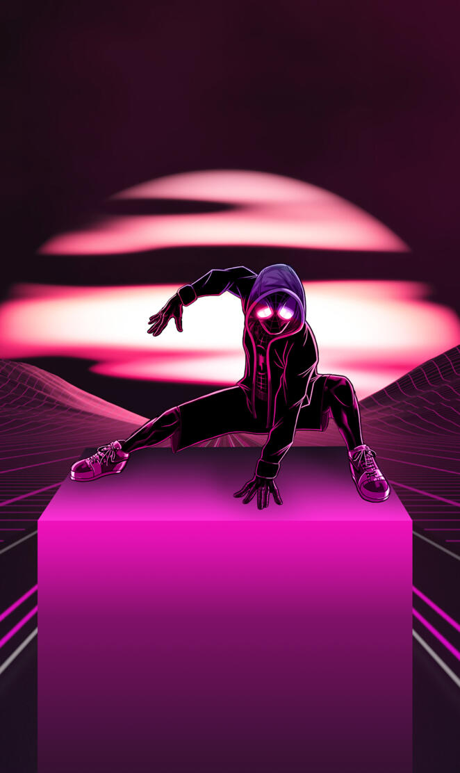 4K Neon Spider-Man