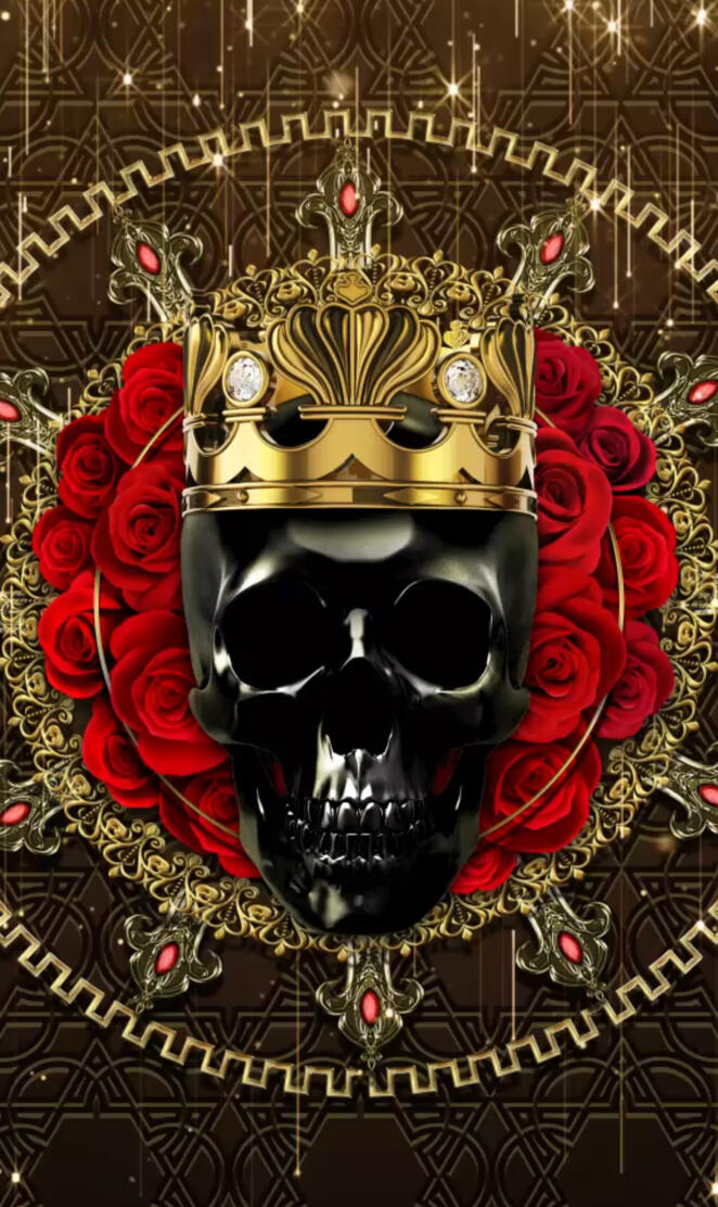 Heraldic black Skull 