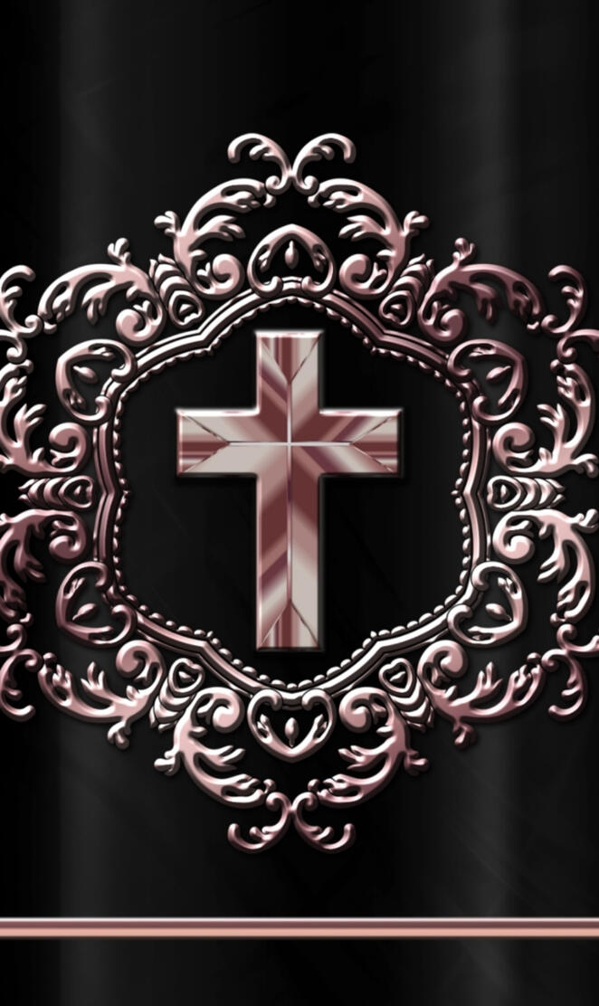 Black RoseGold Cross 