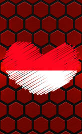 Indonesia Heart Flag