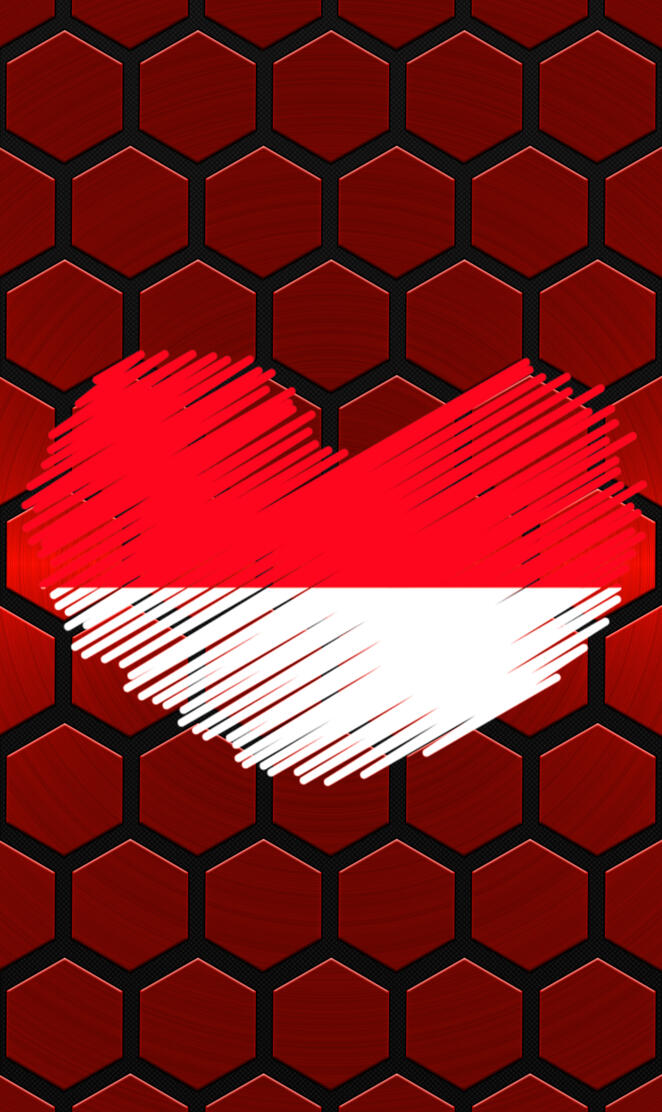 Indonesia Heart Flag