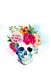 Skull and Flowers