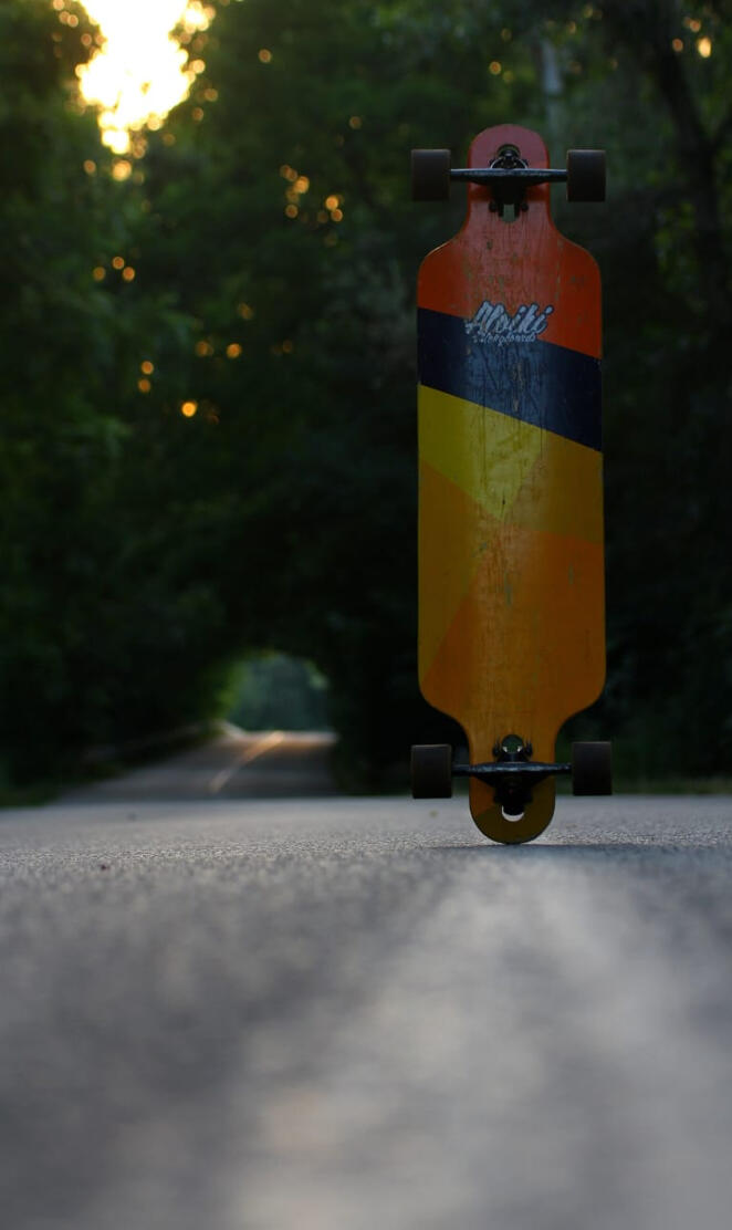 Longboard in woods