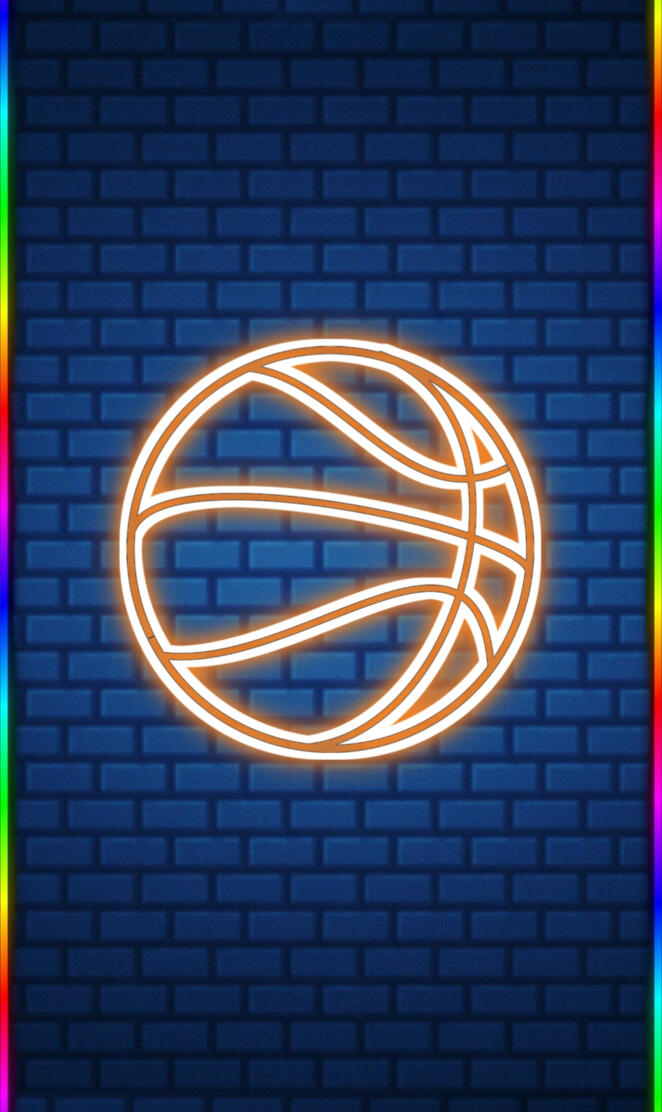 Neon basketball, frame