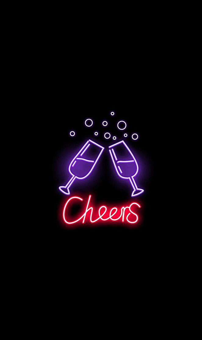 cheers black neon