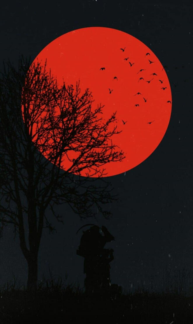 Red Moon and tree