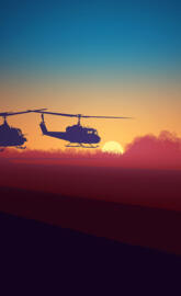 two helicopters