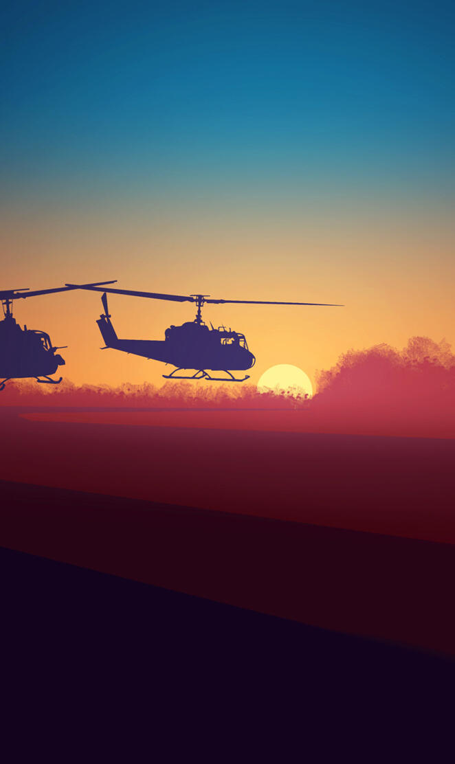 two helicopters