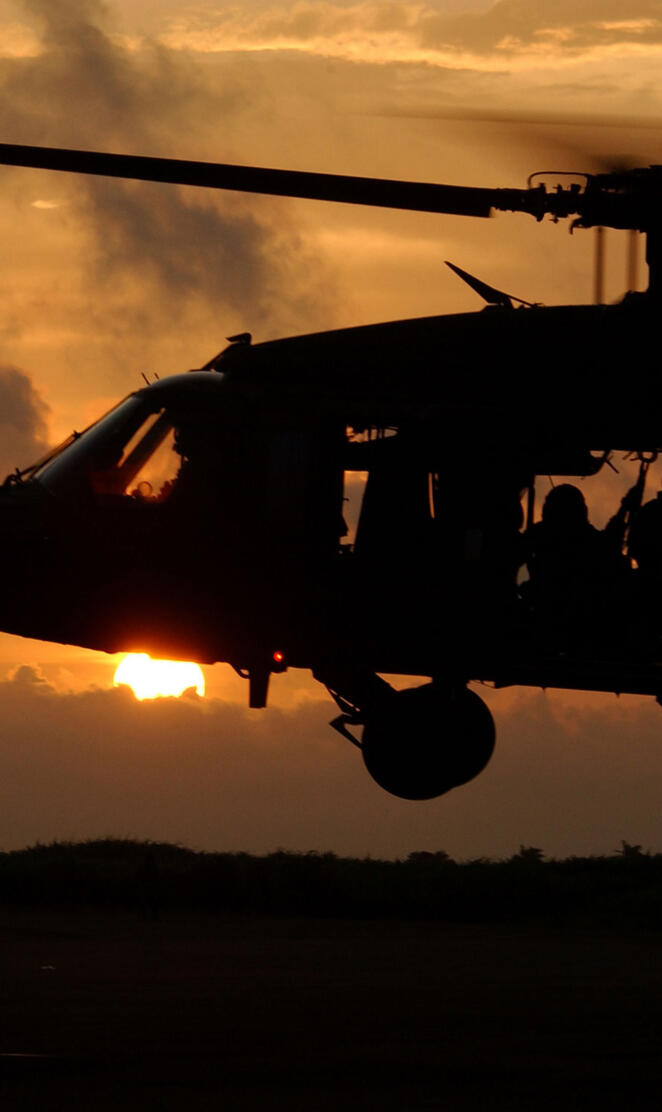 Sunset On Helicopter