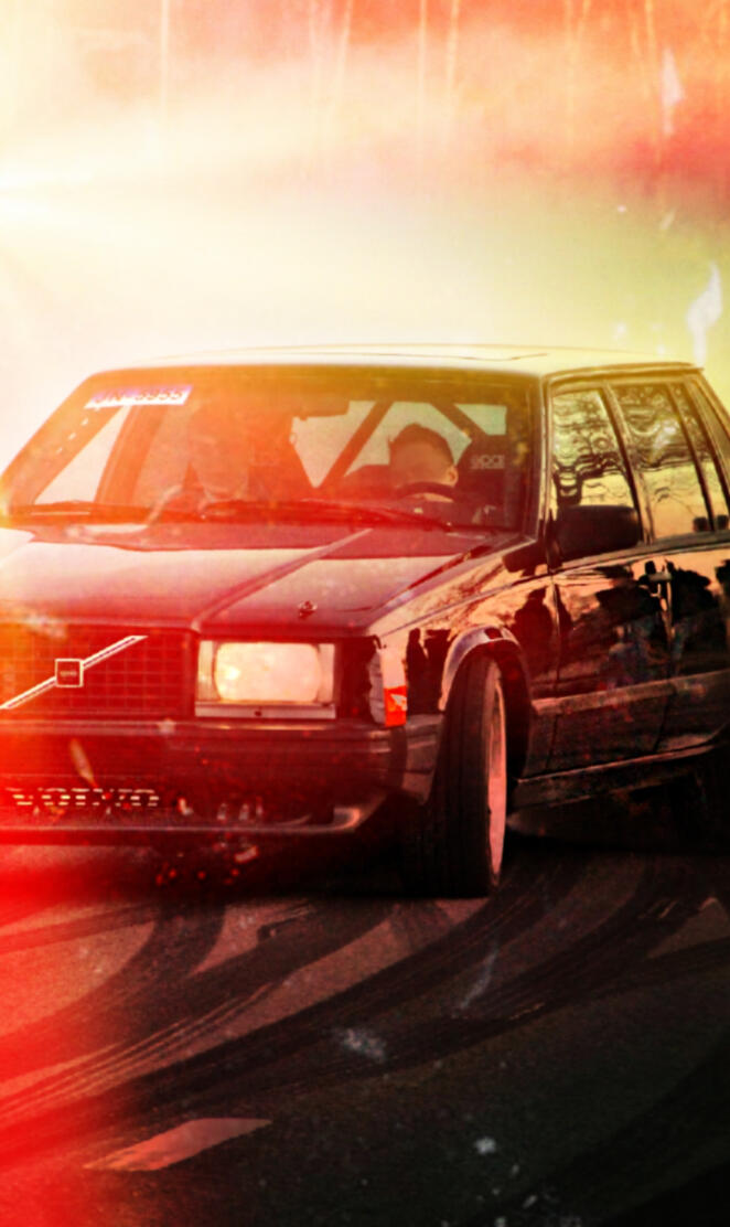 Volvo 740 burnout
