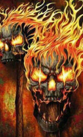 Skulls on fire