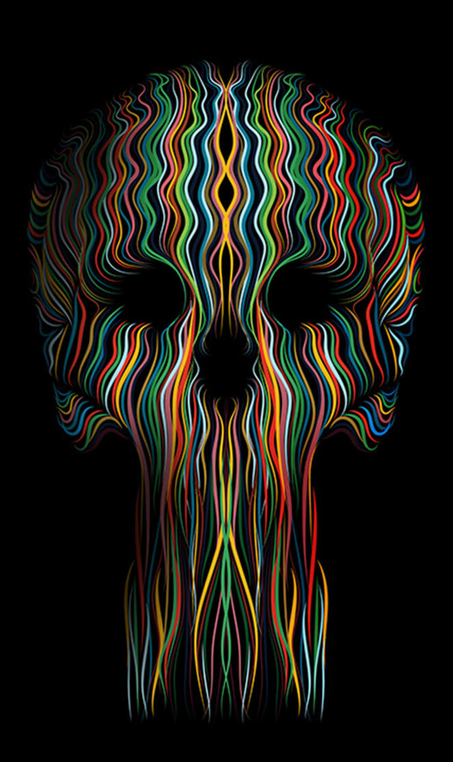 colorful skull backg