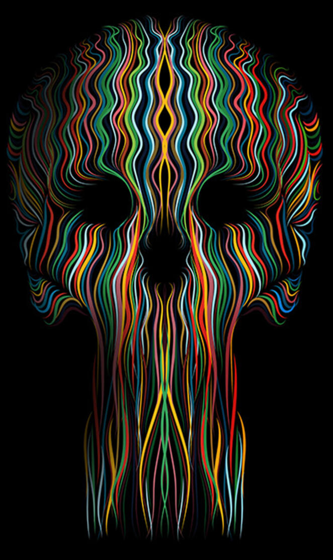 colorful skull backg