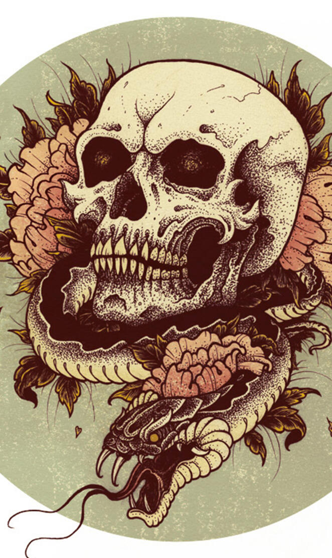skull snake flowers